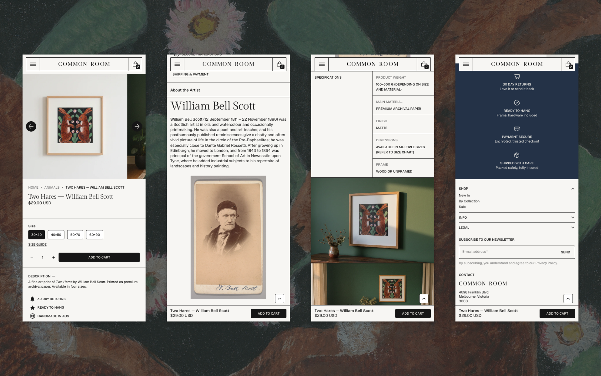 common room - shopify - art print store